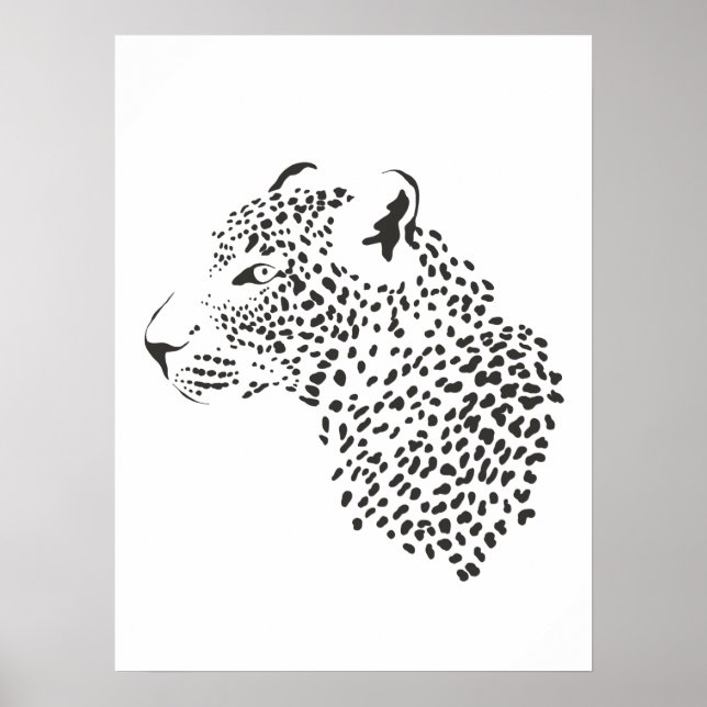 Svarta och vita leoparder Poster (Framsidan)