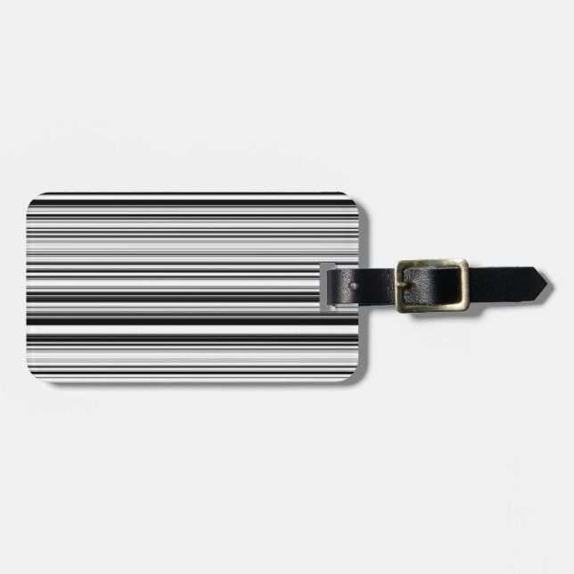 Svarta och vita Linjer Bagagebricka (Horisontell Framsida)