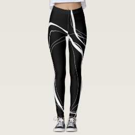 Svarta och vita linjer leggings