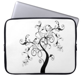 Svarta och vita Livets träd Laptop sleeve