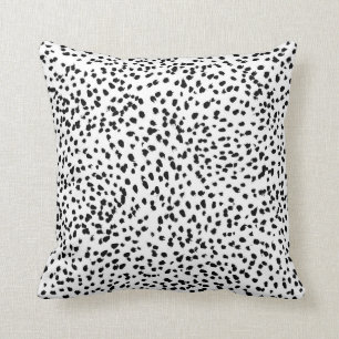 Svarta och vita målade dalmatikfläckar kudde