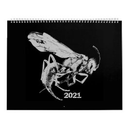 Svarta och vita minimalistiska Stil-Insekter - Kry Kalender