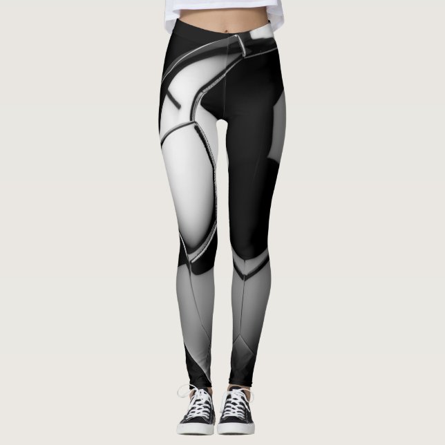 Svarta och vita moderna ben leggings (Framsida)