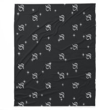 svarta och vita moderna, enkla stjärnor med monogr