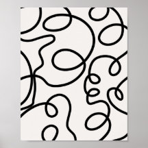 Svarta och vita moderna, minimala penseldrag