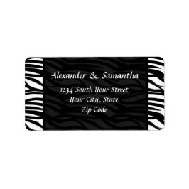 Svarta och vita moderna Zebra-Adressetiketter Adressetikett