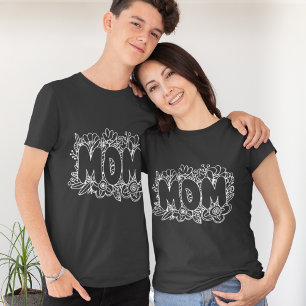 Svarta och vita mors dag t shirt