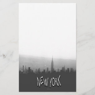 Svarta och vita New York Skyline Stationary Brevpapper