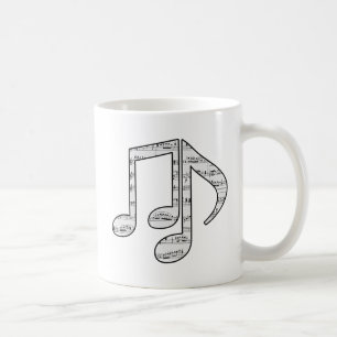 Svarta och vita nothuvuden kaffemugg