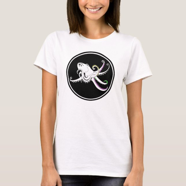 Svarta och vita oktopus Funny färgstarka tentakler Tröja (Framsida)