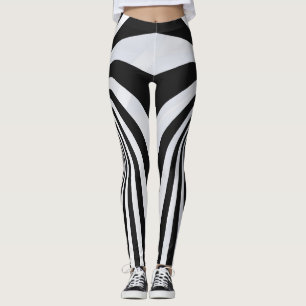 Svarta och vita optiska illusion virvel Leggings