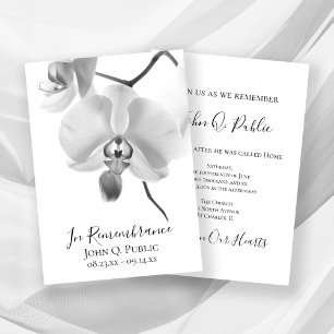 Svarta och vita Orchids Dödsjubileum Inbjudningar