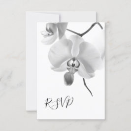 Svarta och vita orkidéer Blommig bröllops-RSVP OSA Kort