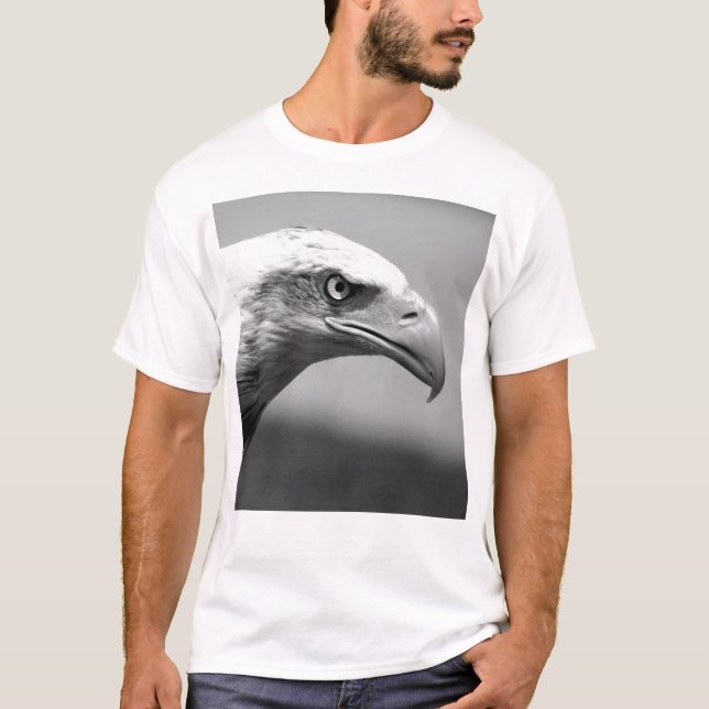 Svarta och vita örnen Öga Tee Shirt (Framsida)