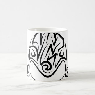 Svarta och vita örter kaffemugg