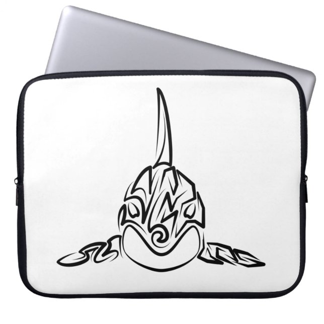 Svarta och vita örter laptop fodral (Framsidan)