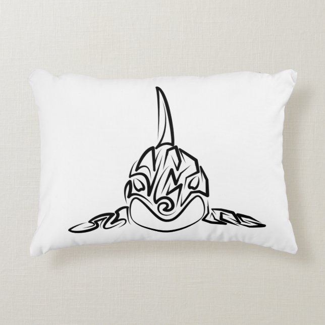 Svarta och vita örter prydnadskudde (Framsidan)