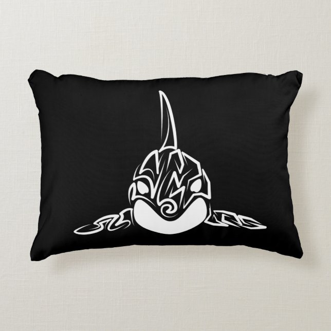 Svarta och vita örter prydnadskudde (Framsidan)