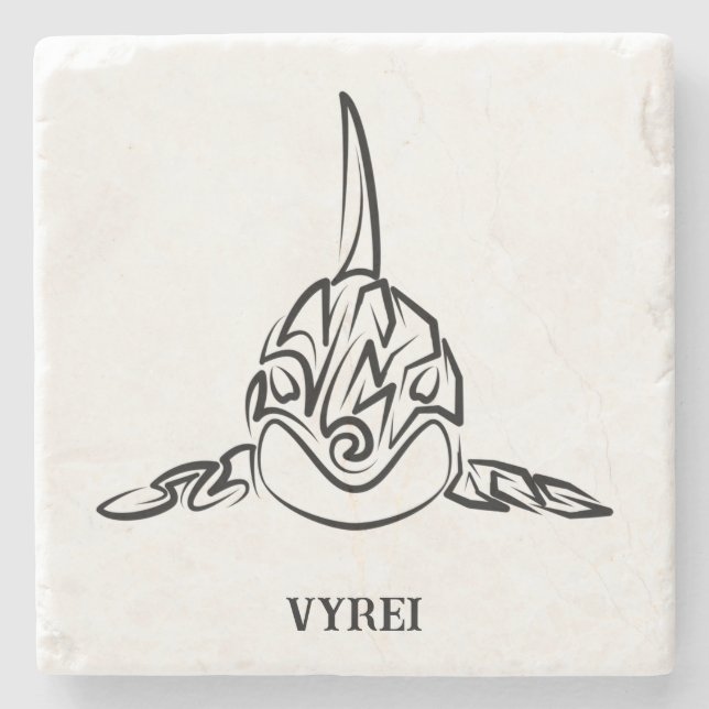 Svarta och vita örter stenunderlägg (Framsidan)