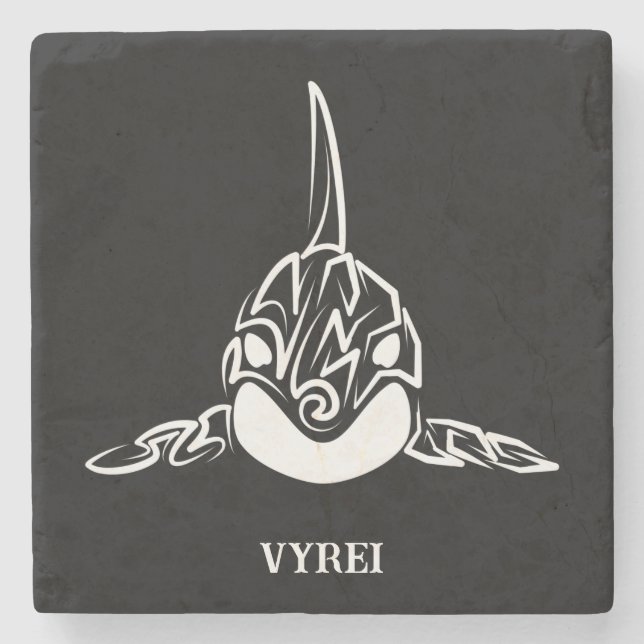 Svarta och vita örter stenunderlägg (Framsidan)