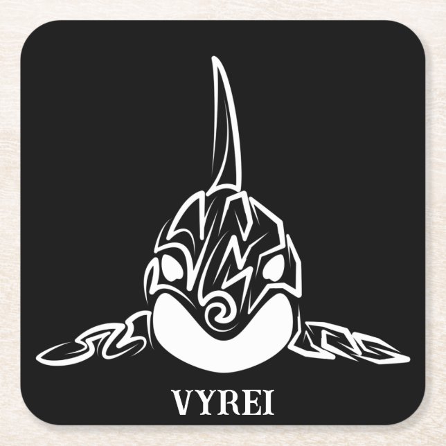 Svarta och vita örter underlägg papper kvadrat (Framsidan)