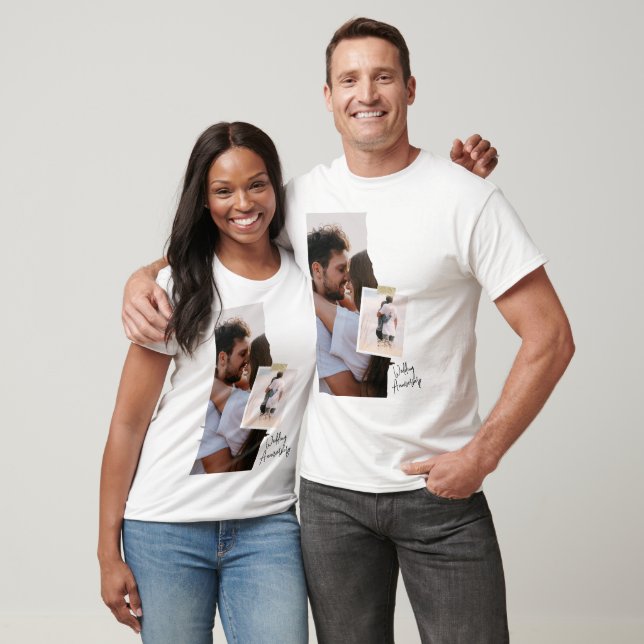 Svarta och vita Pappra Bröllop-årsdagen T-Shirt (Unisex)