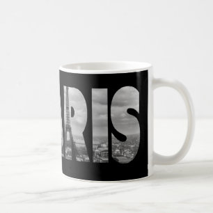 Svarta och vita Paris Kaffemugg