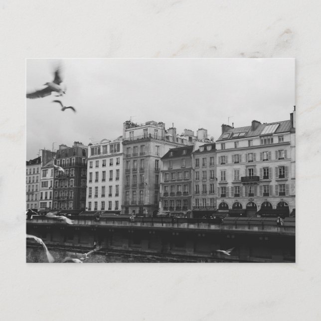 Svarta och vita Paris Vykort (Framsida)