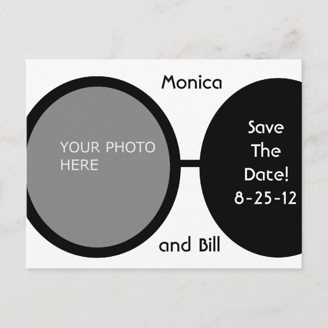 Svarta och vita pärlor meddelande vykort (Framsida)