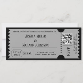 Svarta och vita partibillettinbjudningar inbjudningar