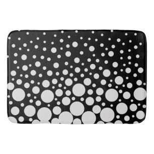 Svarta och vita polka dots badrumsmatta