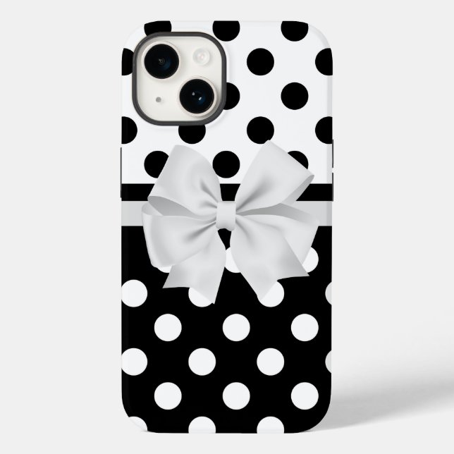 Svarta och vita Polka dots Fodral-Mate iphone case (Baksida)