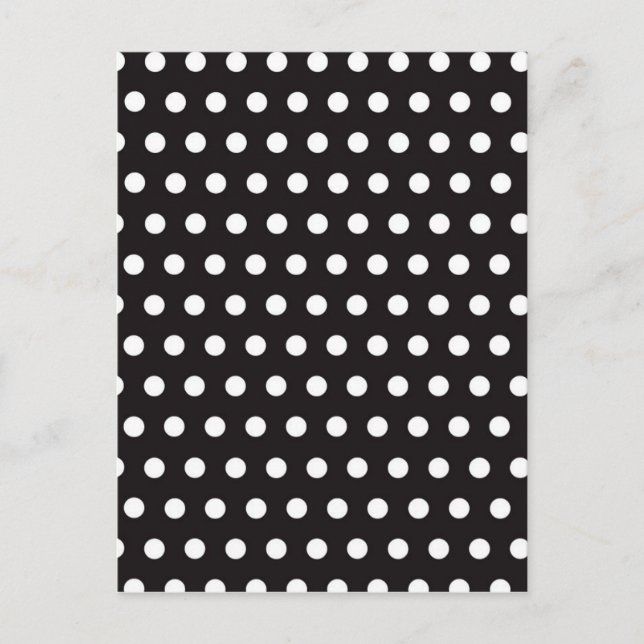 Svarta och vita Polka dots Mönster Vykort (Framsida)