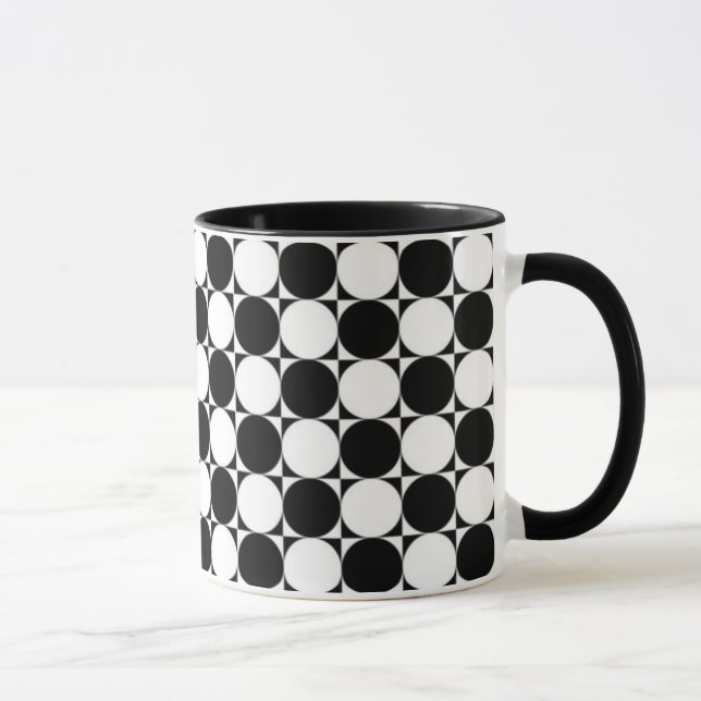 Svarta och vita Polka dots Mugg (Höger)