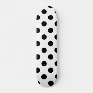 Svarta och vita polkadetter mini skateboard bräda 18,5 cm