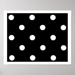 svarta och vita polkadoter poster