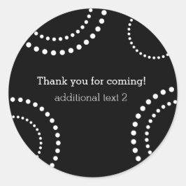 Svarta och vita prickiga virveldekorationsdekaler runt klistermärke