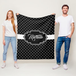 Svarta och vita punkter fleecefilt