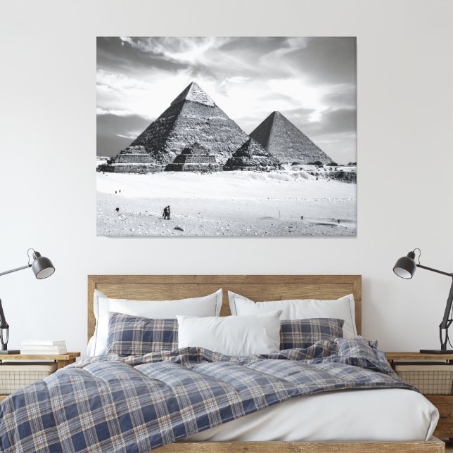 Svarta och vita pyramider canvastryck (Insitu (sovrum))