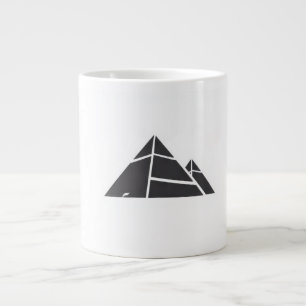 Svarta och vita pyramider jumbo mugg