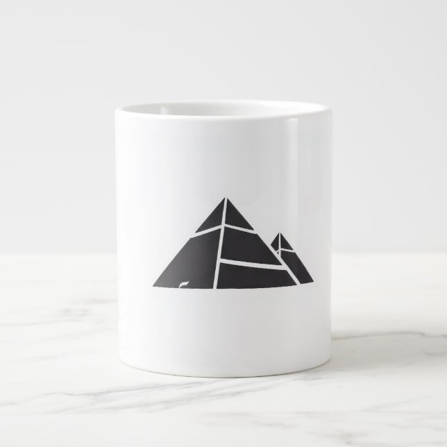 Svarta och vita pyramider jumbo mugg (Framsidan)