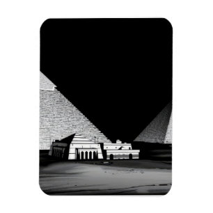 Svarta och vita pyramider magnet