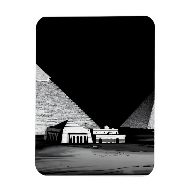 Svarta och vita pyramider magnet (Vertikal)