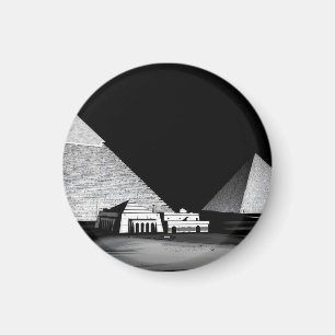 Svarta och vita pyramider magnet
