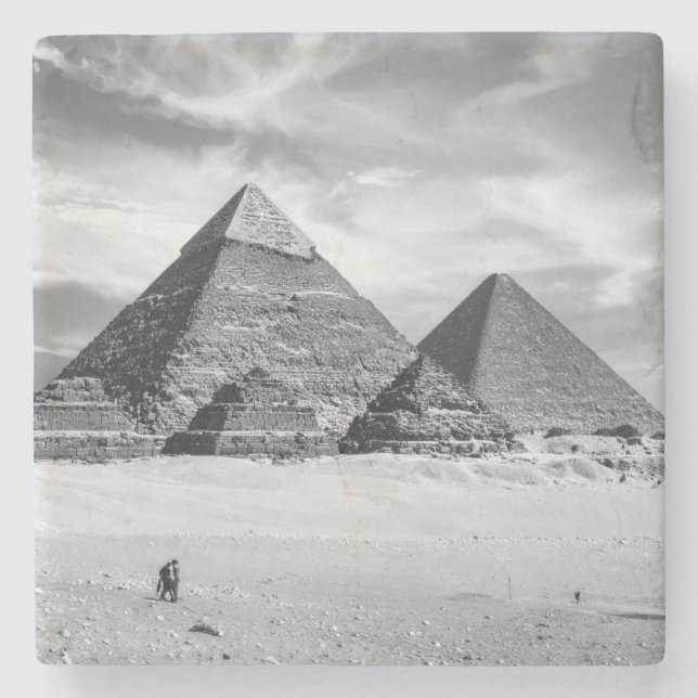 Svarta och vita pyramider stenunderlägg (Framsidan)
