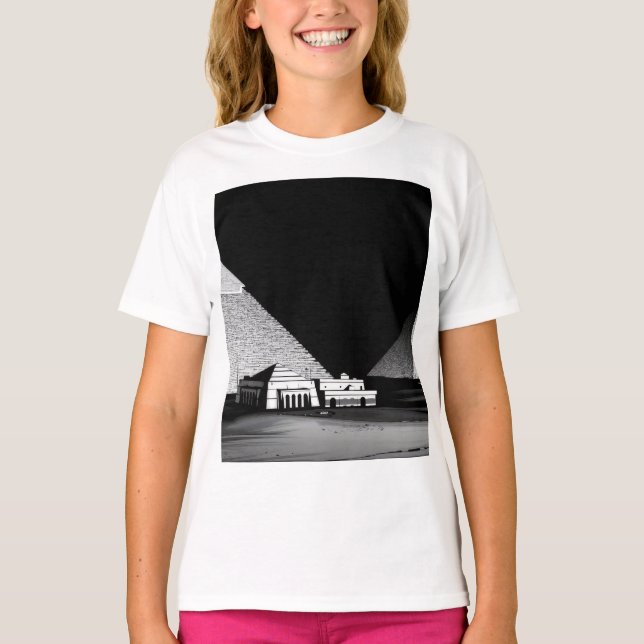 Svarta och vita pyramider t shirt (Framsida)