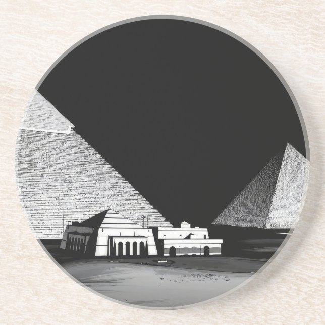 Svarta och vita pyramider underlägg (Framsidan)