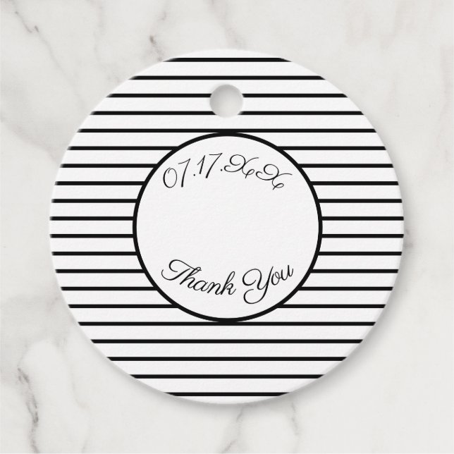 Svarta och vita Rand Gåvor Etiketter (Framsida)