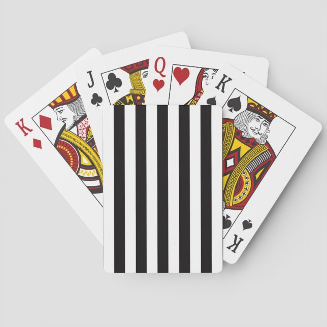 Svarta och vita Rand Mönster Casinokort (Baksidan)