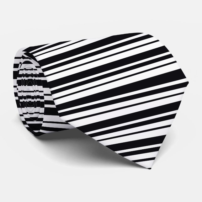 Svarta och vita Rand Slips (Rullad)